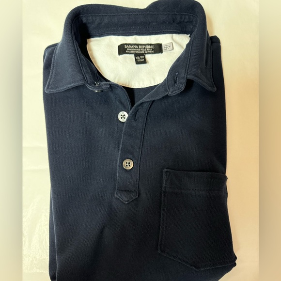 Banana Republic Performance Pique Polo Shirt Blue Size - XS - Picture 3 of 4